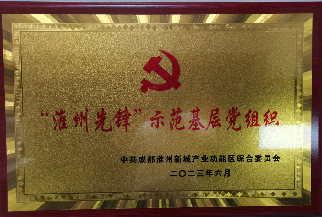 成都产业公司党支部荣获“淮州先锋”示范基层党组织称号